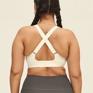 Girlfriend collective | Simone high support bra | small | ivory